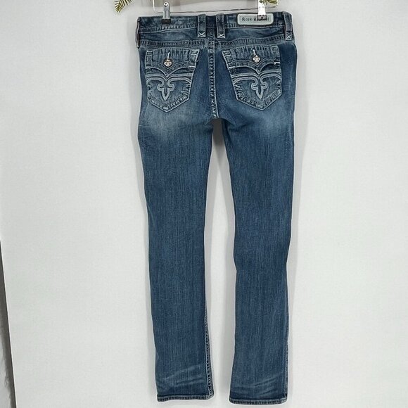 Rock Revival Jeans Size 30 Alivia Straight Leg  Low Rise - Picture 3 of 16